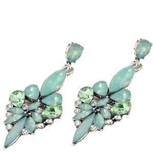 Antique Vintage Retro Style Sea Foam Mint Green Tiffany Aqua Blue Earrings